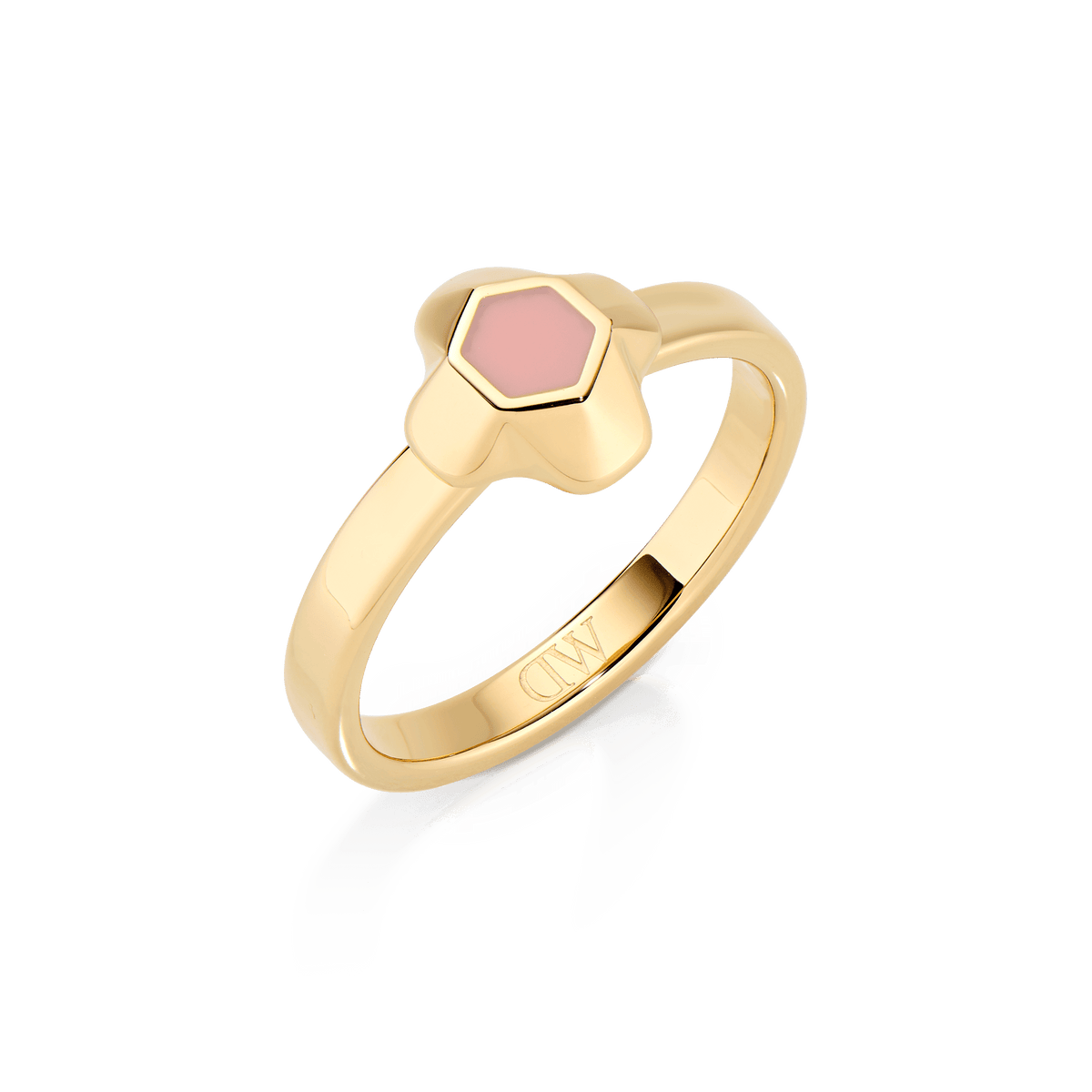 North Star Ring Small Apricot Enamel Gold