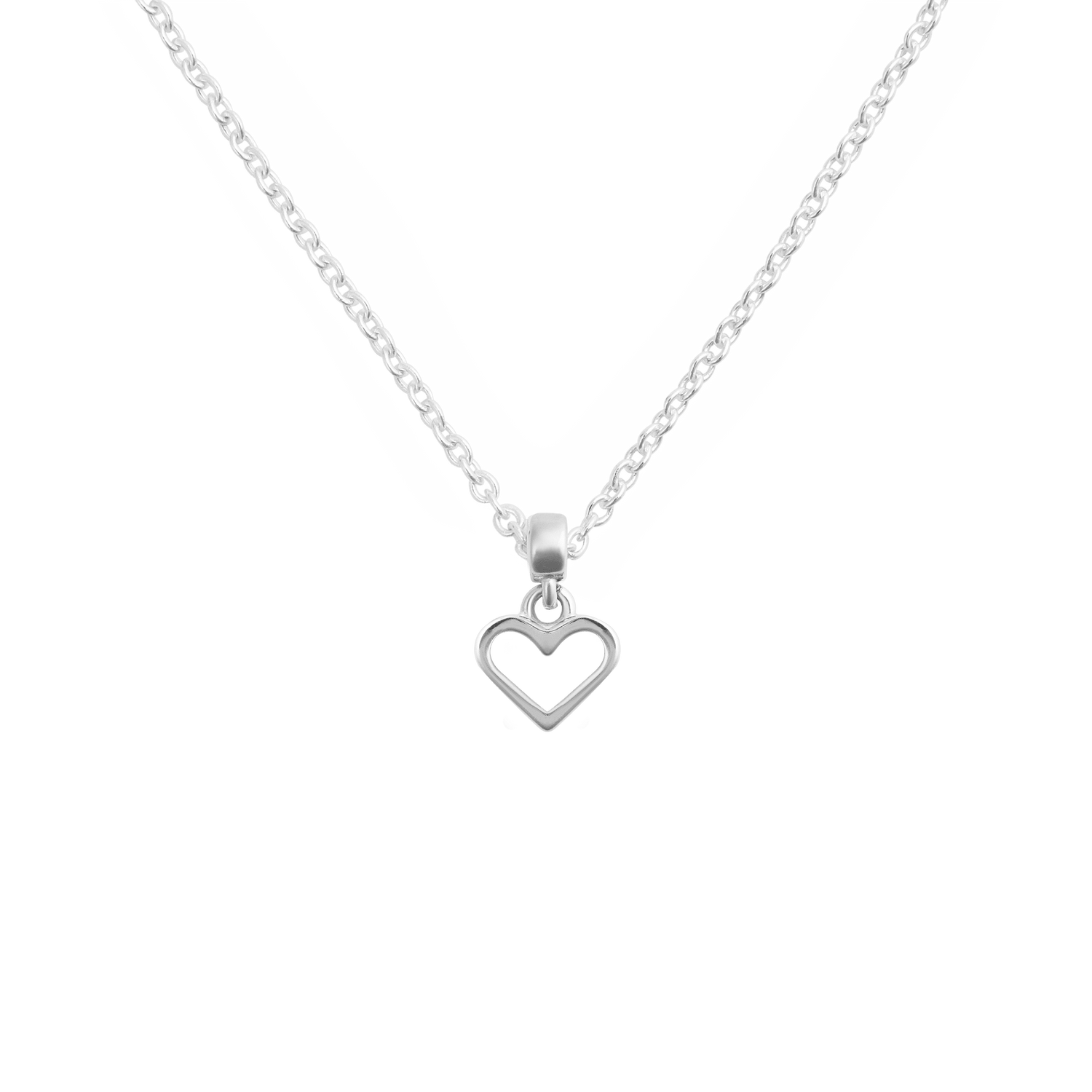 Heart Contour Charm S925 Sterling Silver