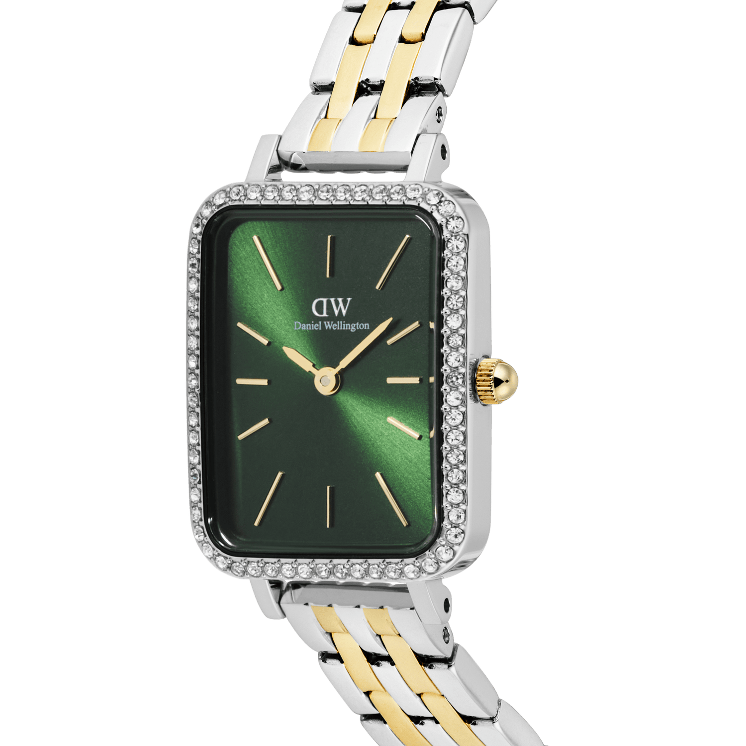 Quadro Lumine Bezel 5 link Two Tone Emerald