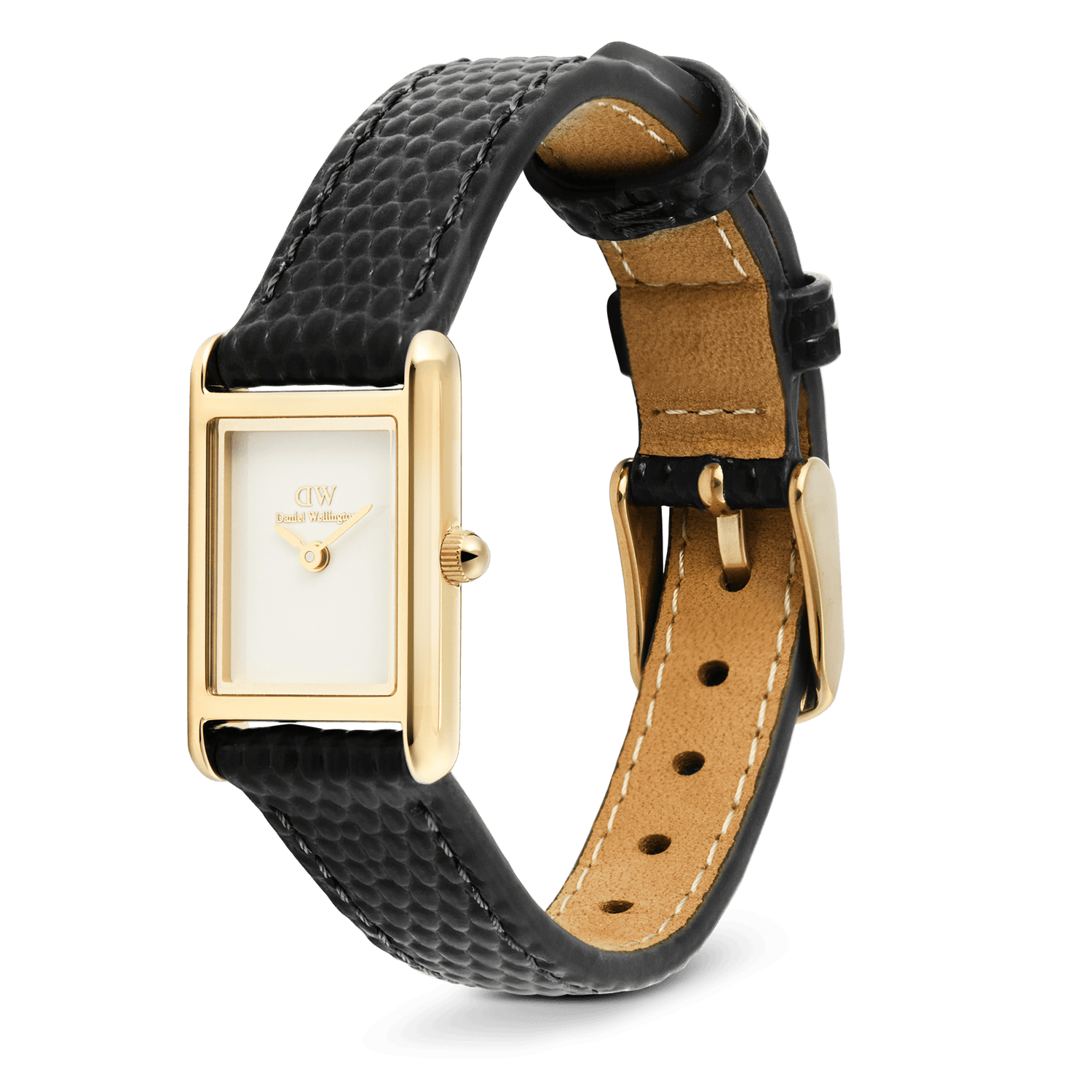 Bound Mini Black Lizard White Gold