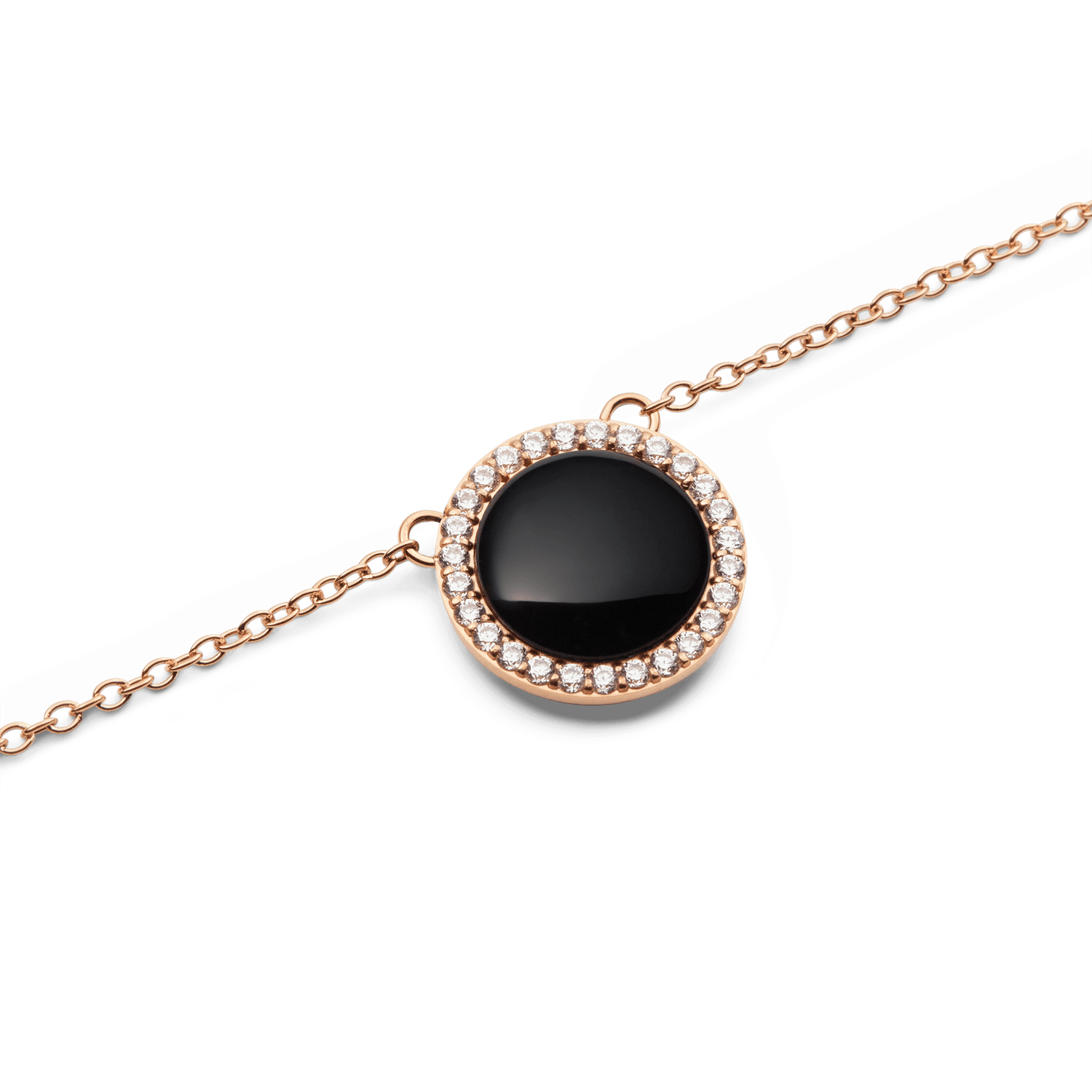 Audrey Necklace Black Agathe Rose Gold