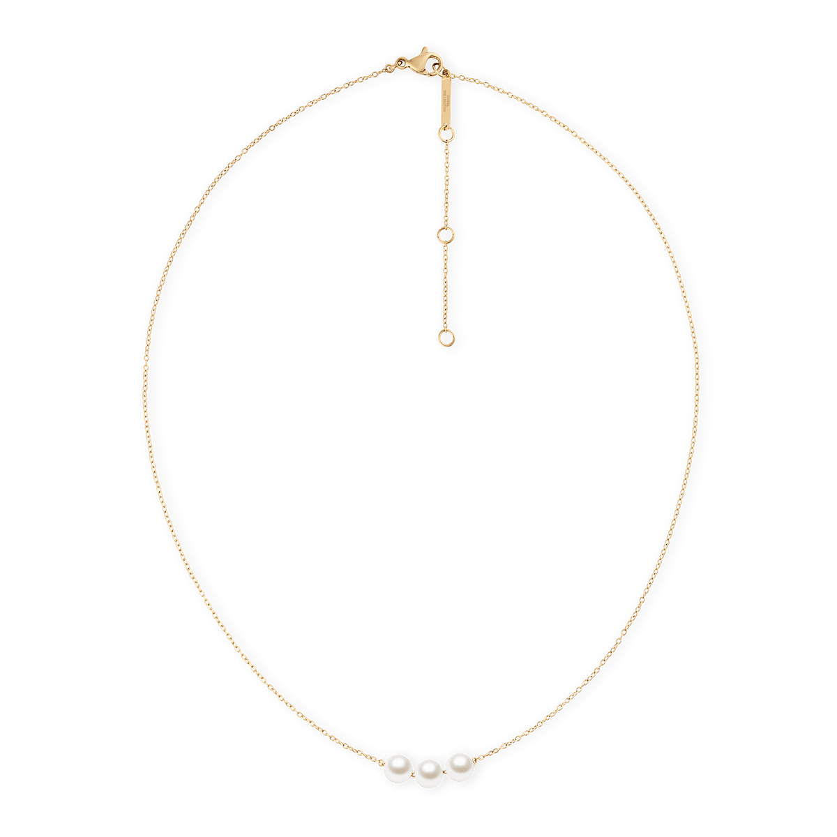 Pearl Trio Necklace Gold