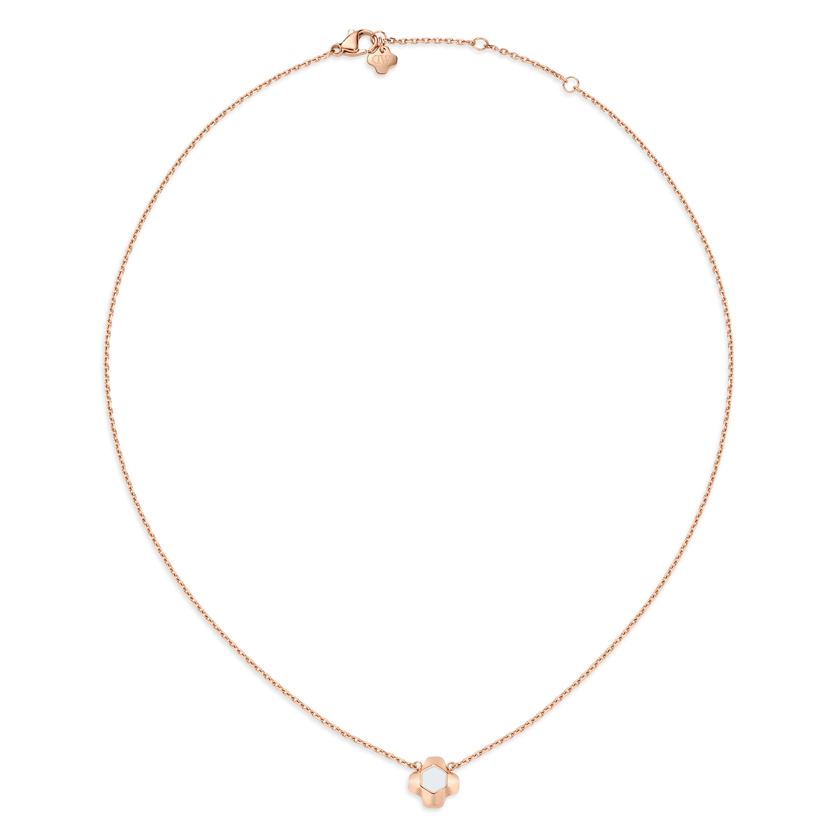 North Star Necklace 1 Small White Enamel Rose Gold