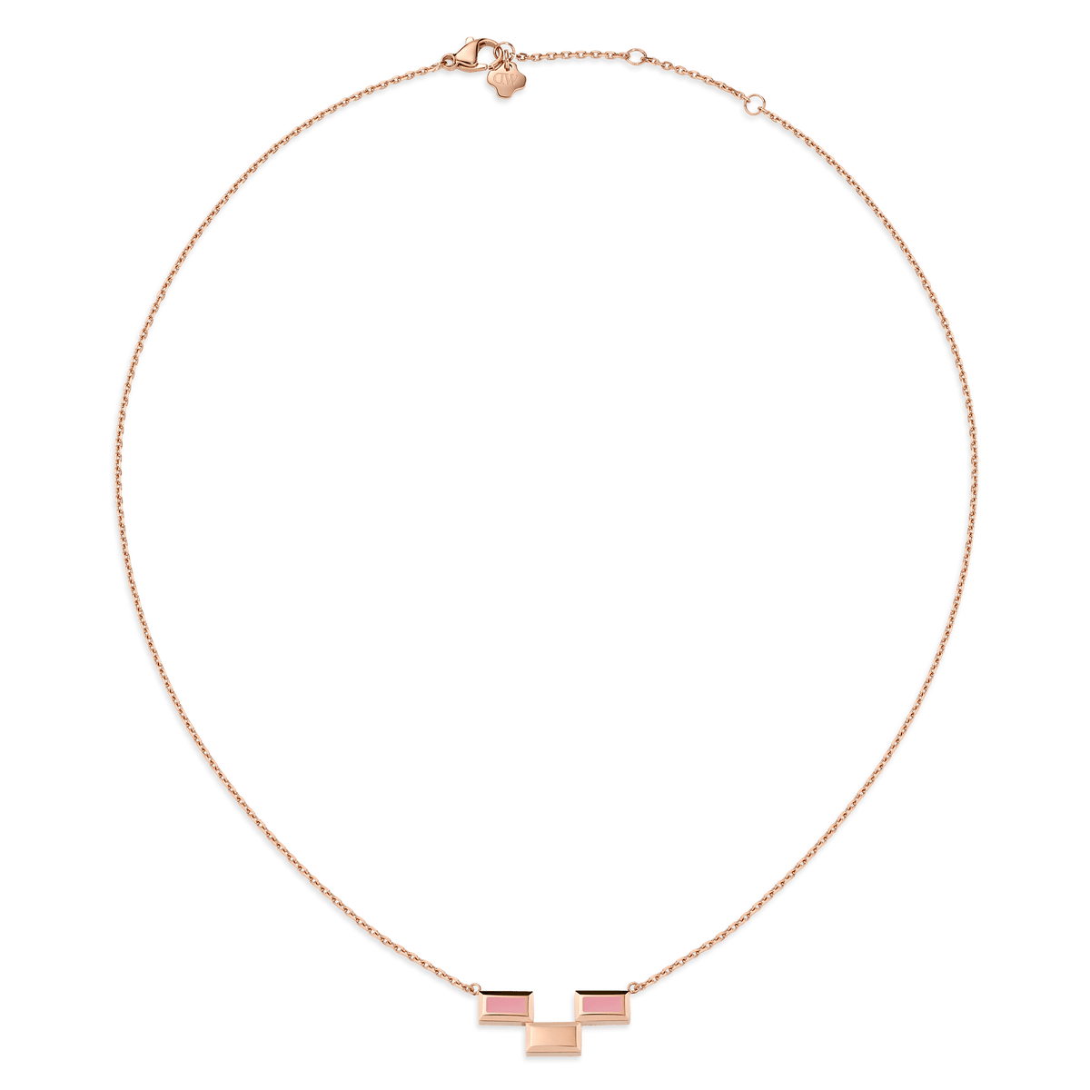Bric Necklace Apricot Enamel Rose Gold