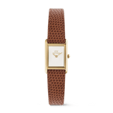 Bound Mini Light Brown Lizard White Gold