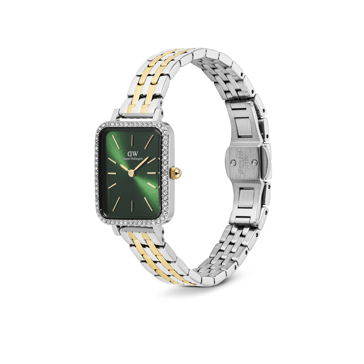 Quadro Lumine Bezel 5 link Two Tone Emerald
