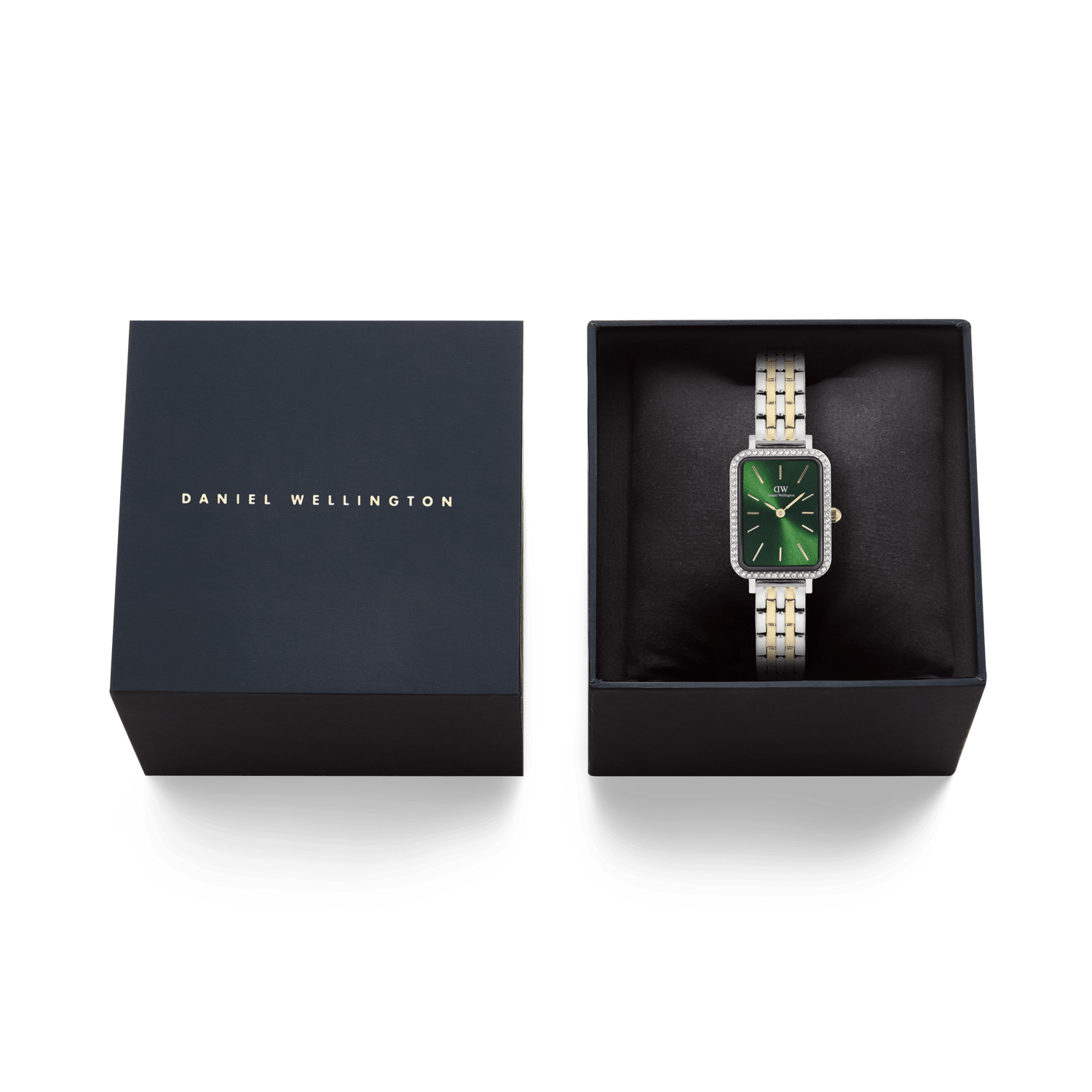Quadro Lumine Bezel 5 link Two Tone Emerald