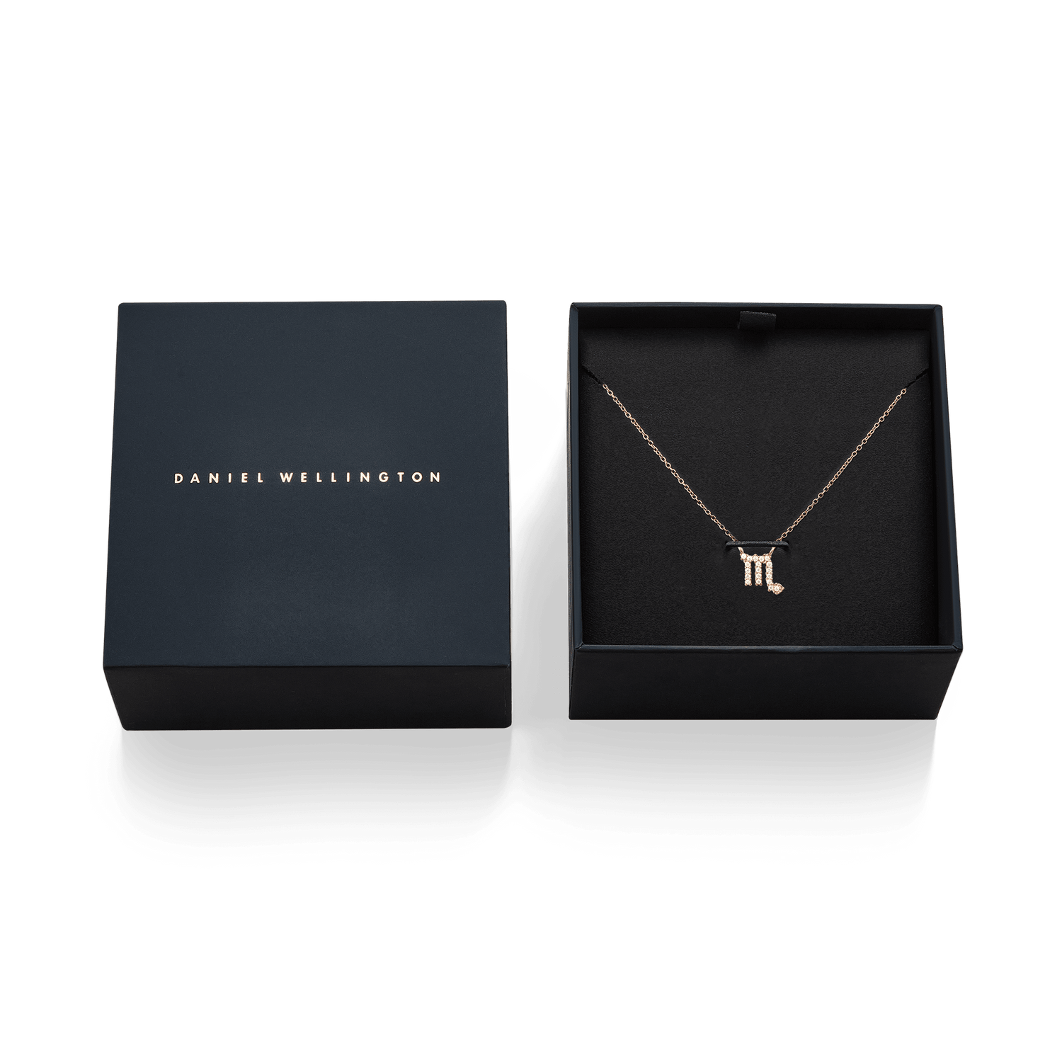 Crystal Zodiac Chain Necklace Rose Gold