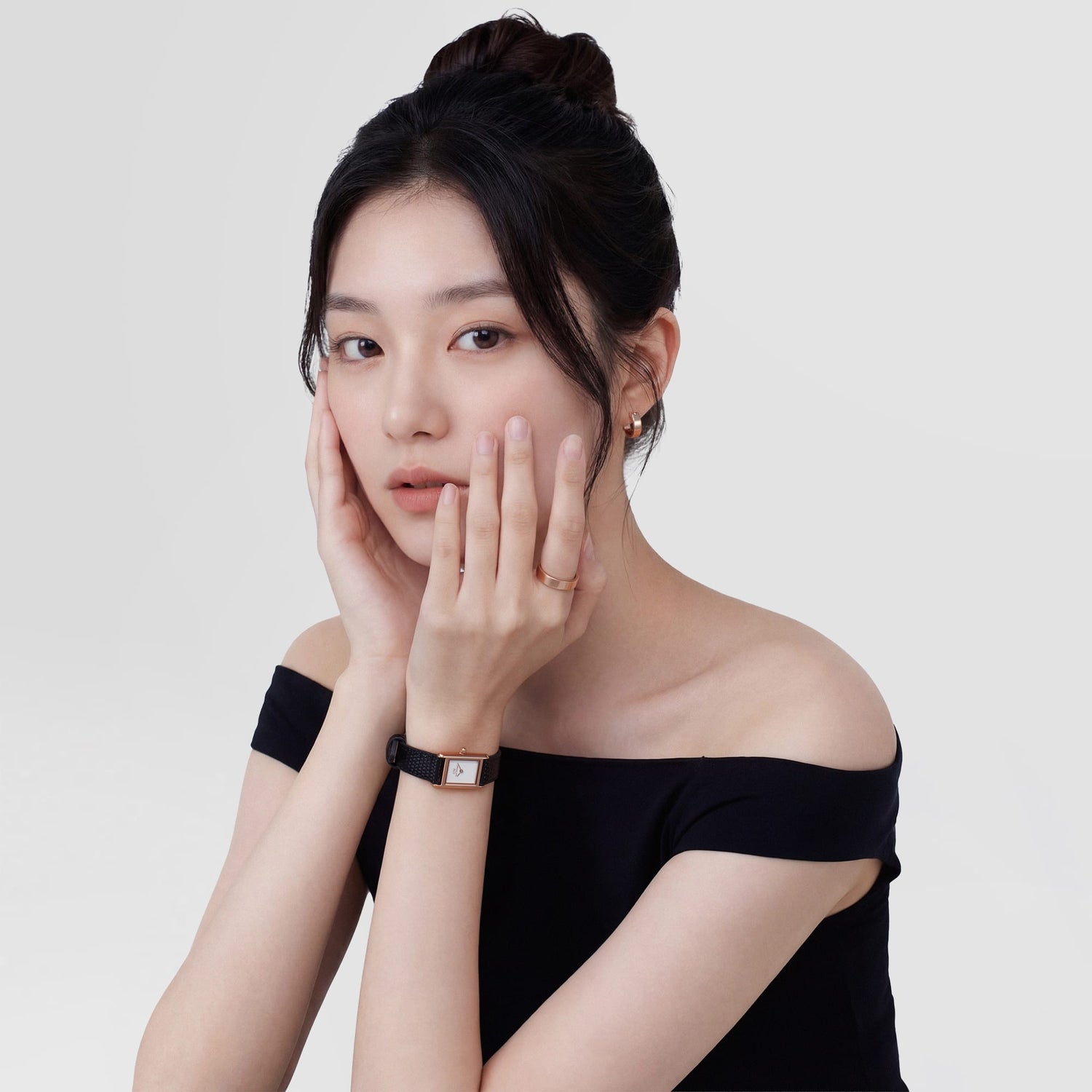 Bound Mini Black Lizard White Rose Gold