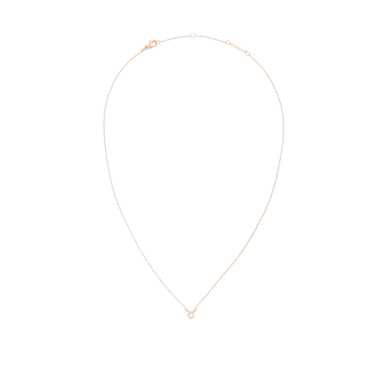 Crystal Zodiac Chain Necklace Rose Gold