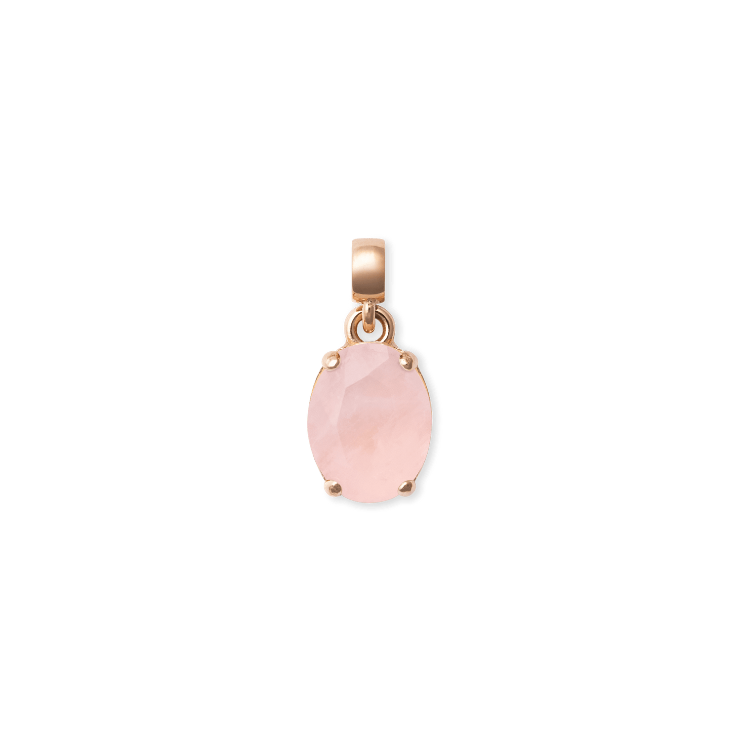 Rose Quartz Oval Rose Gold Charm