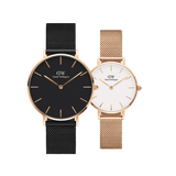Petite Melrose Eggshell White Rose Gold + Petite Ashfield Black Rose Gold