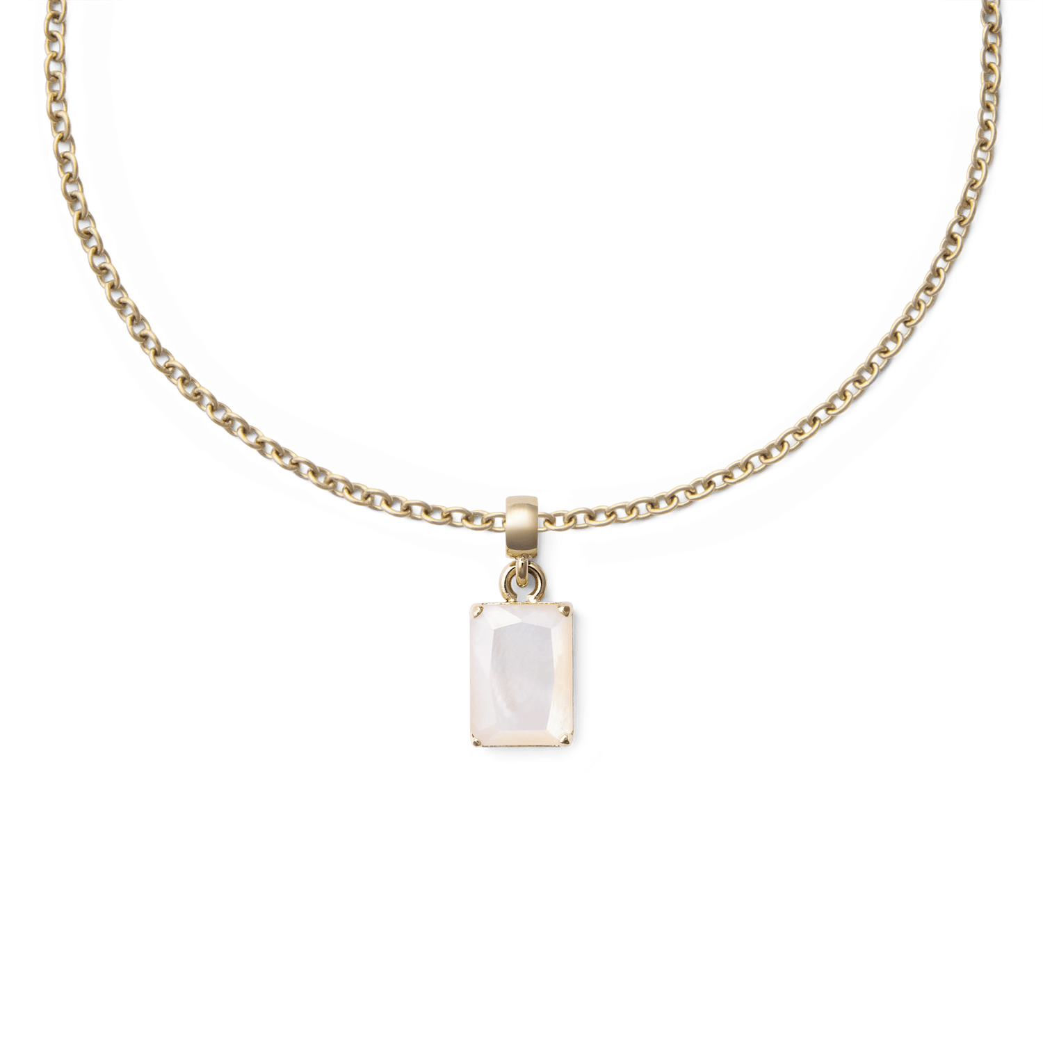 Mother of Pearl Octagon Gold Charm