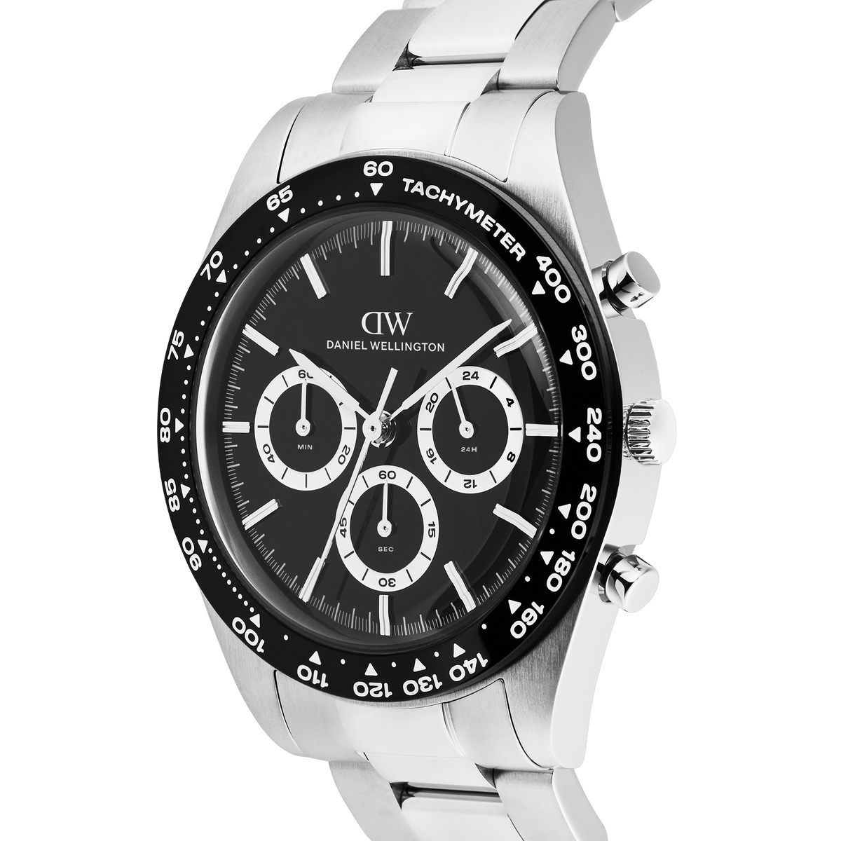 Iconic Tachymeter 3-Link Black Silver