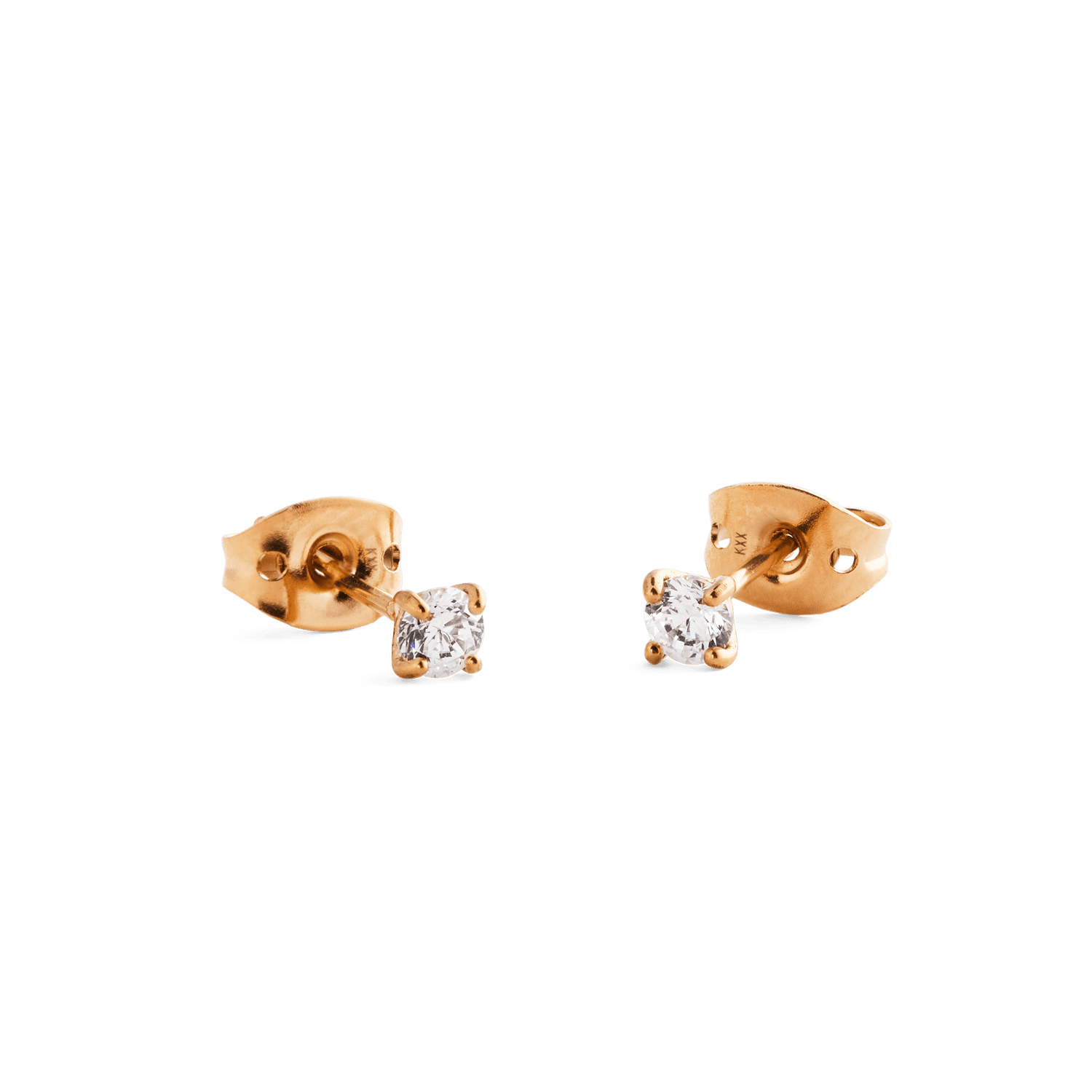 Mirelle Solitaire Stud Earrings Rose Gold