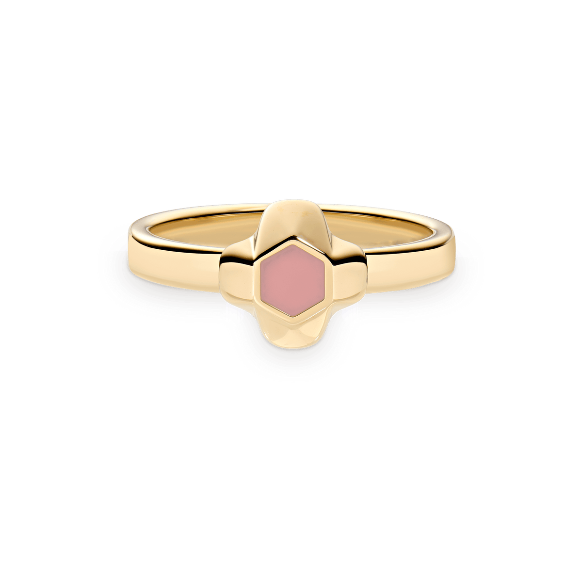 North Star Ring Small Apricot Enamel Gold