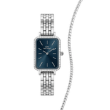 Quadro Bezel Arctic Tennis Bracelet Silver