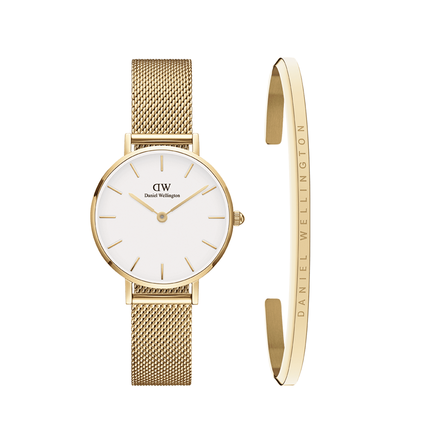 Petite 28 Evergold White + Classic Bracelet