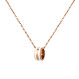Emalie Necklace Rose Gold Satin White
